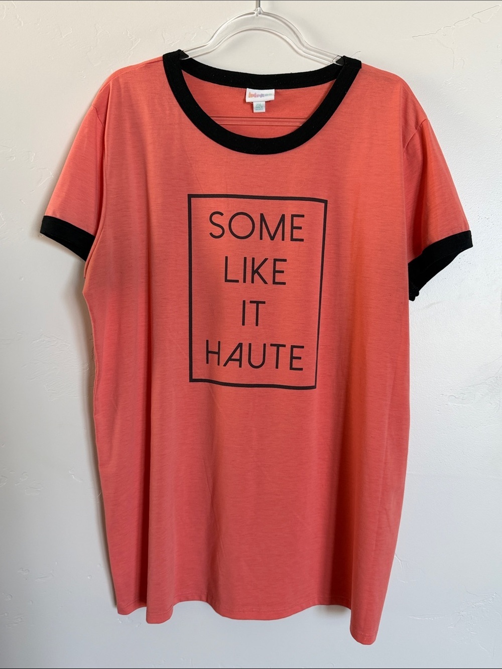 LuLaRoe Coral and Black Top
